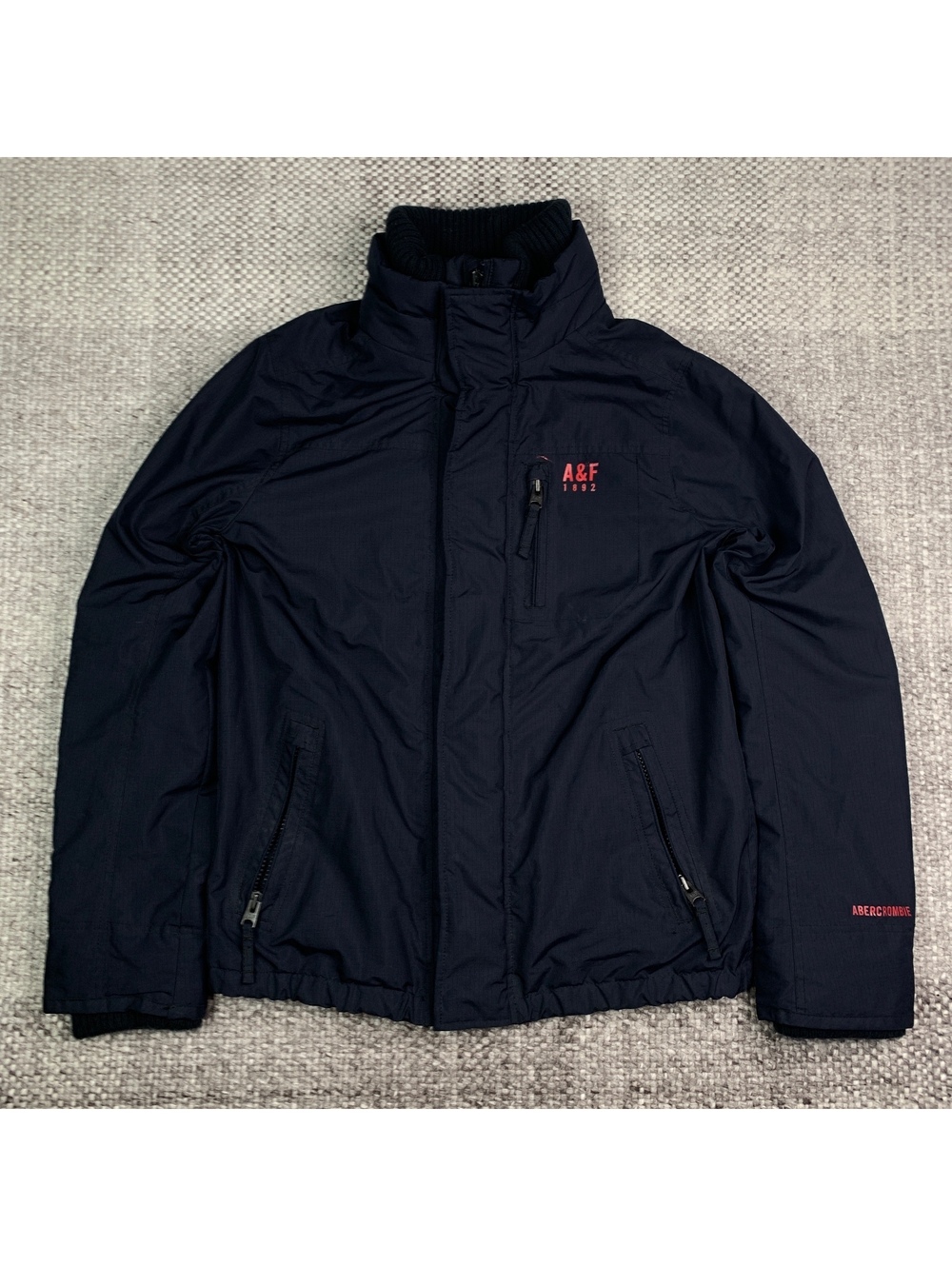 Abercrombie & Fitch‎ Men's Black All-Season Weather Ripstop Jacket Size L